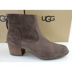 Authentic Women's UGG Bandara Ankle Boot Block Heel Booties Brown Size 10
